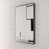 Retti Rectangular 600mm x 750mm Framed Mirror, Matte Black Frame