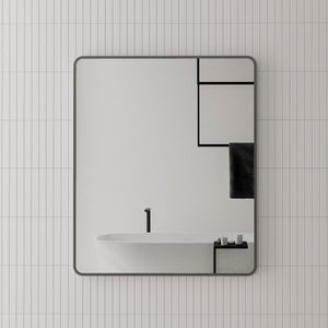 Retti Rectangular 750mm x 900mm Framed Mirror with Matte Black Frame