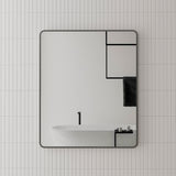 Retti Rectangular 750mm x 900mm Framed Mirror, Matte Black Frame