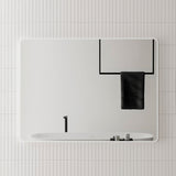 Retti Rectangular 1200mm x 900mm Framed Mirror with Matte White Frame