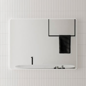 Retti Rectangular 1200mm x 900mm Framed Mirror with Matte White Frame