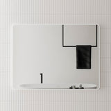 Retti Rectangular 1200mm x 900mm Framed Mirror, Matte White Frame