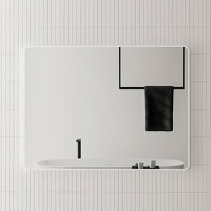 Retti Rectangular 1200mm x 900mm Framed Mirror, Matte White Frame