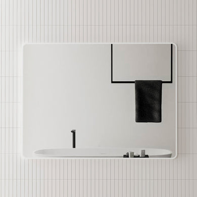 Retti Rectangular 1200mm x 900mm Framed Mirror, Matte White Frame