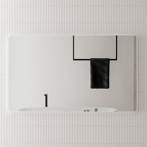 Retti Rectangular 1500mm x 900mm Framed Mirror with Matte White Frame