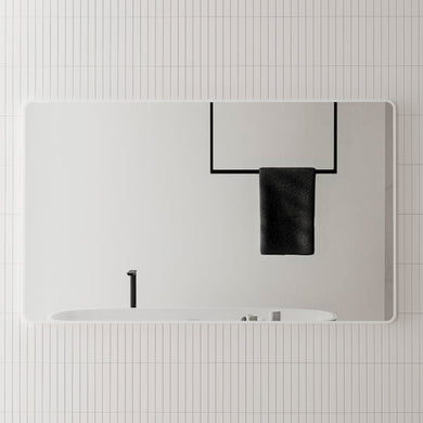 Retti Rectangular 1500mm x 900mm Framed Mirror with Matte White Frame