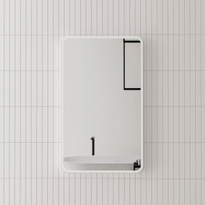 Retti Rectangular 450mm x 750mm Framed Mirror, Matte White Frame