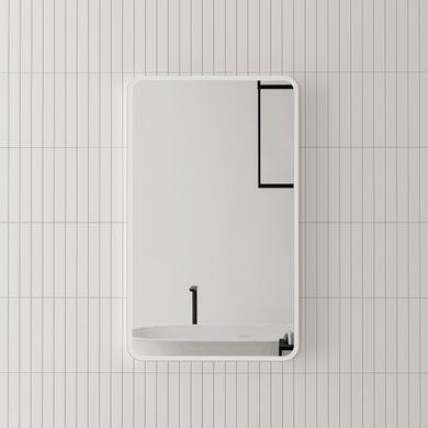 Retti Rectangular 450mm x 750mm Framed Mirror, Matte White Frame