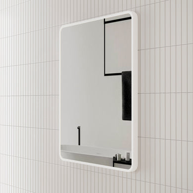 Retti Rectangular 450mm x 750mm Framed Mirror, Matte White Frame