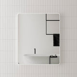 Retti Rectangular 750mm x 900mm Framed Mirror, Matte White Frame