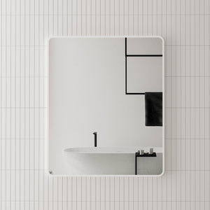 Retti Rectangular 750mm x 900mm Framed Mirror, Matte White Frame