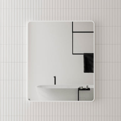 Retti Rectangular 750mm x 900mm Framed Mirror, Matte White Frame