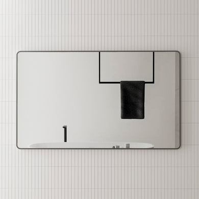 Retti Rectangular 1500mm x 900mm Framed Mirror, Matte Black Frame