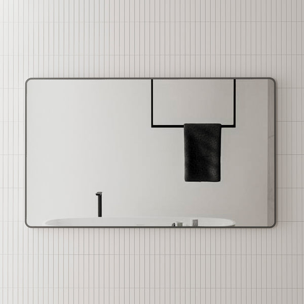 Retti Rectangular 1500mm x 900mm Mirror with Matte Black Frame