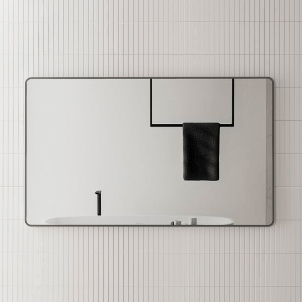 Retti Rectangular Mirror with Matte Black Frame | 5 sizes available, from 450mm to 1500mm
