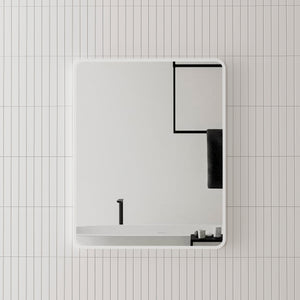 Retti Rectangular 600mm x 750mm Framed Mirror, Matte White Frame