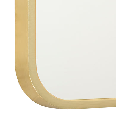 *Clearance* Retti Rectangular 450mm x 1200mm Framed Mirror, Brushed Brass (Gold) Frame