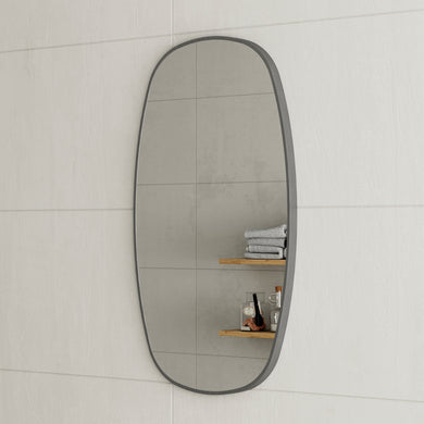 *Clearance* Riri Oblong 500mm x 900mm Framed Mirror, Brushed Gunmetal Frame