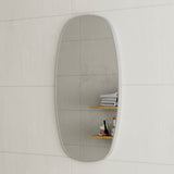 Riri Oblong 500mm x 900mm Framed Mirror, Brushed Nickel Frame
