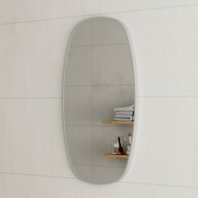 *Clearance* Riri Oblong 500mm x 900mm Framed Mirror, Brushed Nickel Frame