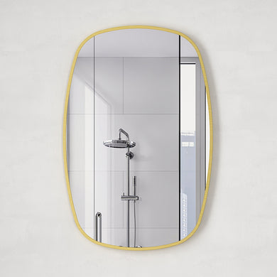 *Clearance* Riri Oblong 600mm x 900mm Framed Mirror, Brushed Brass (Gold) Frame