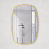 Riri Oblong Mirror with Brushed Brass (Gold) Frame | 2 sizes available, 500mm and 600mm |