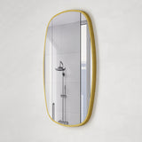 Riri Oblong Mirror with Brushed Brass (Gold) Frame | 2 sizes available, 500mm and 600mm |