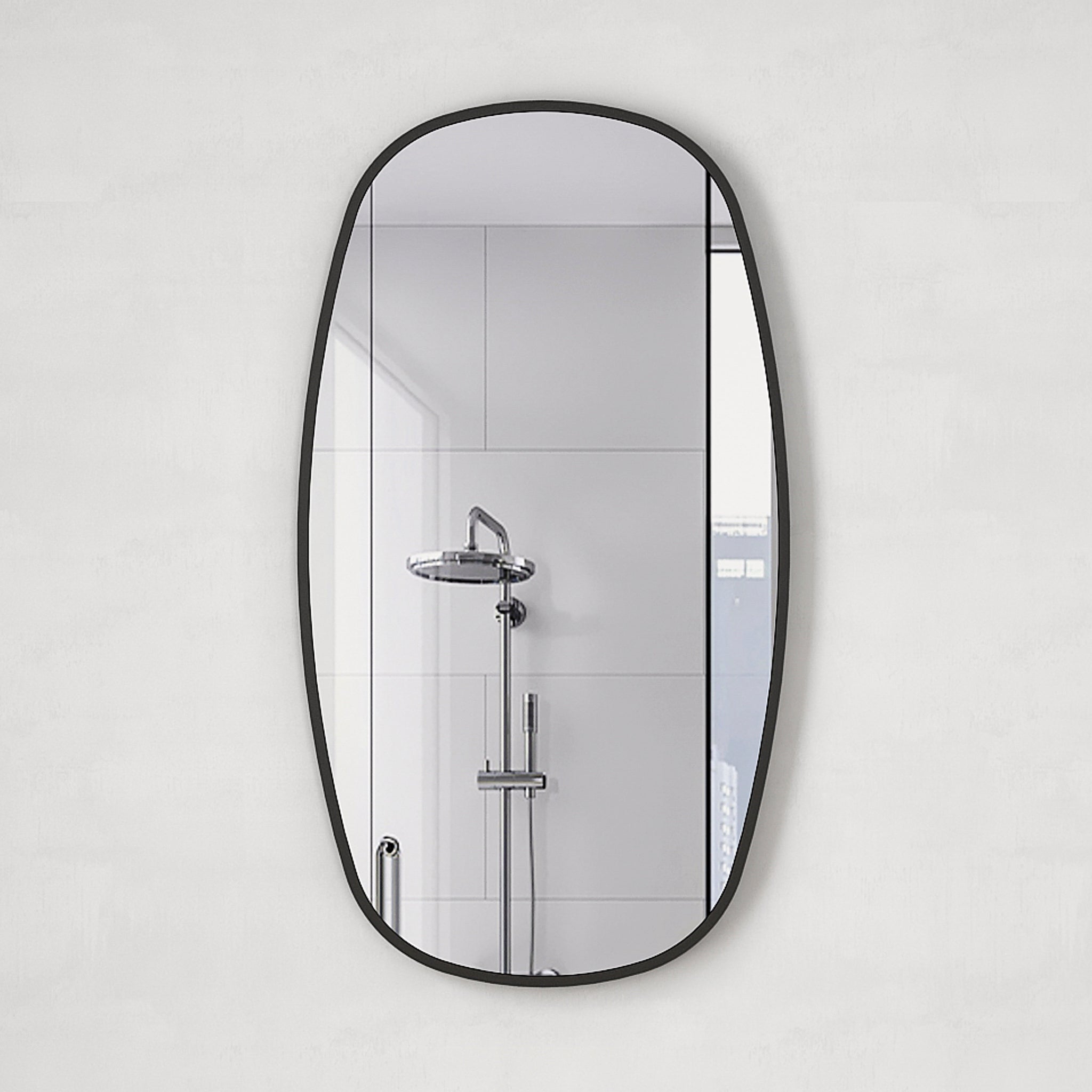 Riri Oblong 500mm x 900mm Mirror with Matte Black Frame