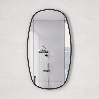 *Clearance* Riri Oblong 500mm x 900mm Framed Mirror, Matte Black Frame