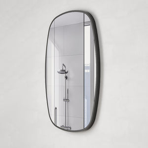 Riri Oblong 600mm x 900mm Framed Mirror, Matte Black Frame