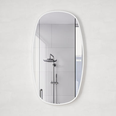 *Clearance* Riri Oblong 500mm x 900mm Framed Mirror, Matte White Frame