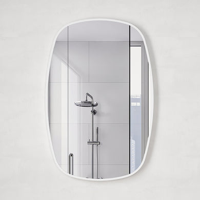 Riri Oblong 600mm x 900mm Framed Mirror, Matte White Frame