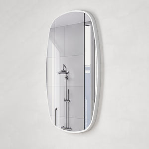 Riri Oblong 600mm x 900mm Framed Mirror, Matte White Frame
