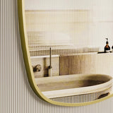 Riri Oblong Mirror with Brushed Brass (Gold) Frame | 2 sizes available, 500mm and 600mm |