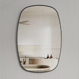 Riri Oblong 600mm x 900mm Framed Mirror, Matte Black Frame