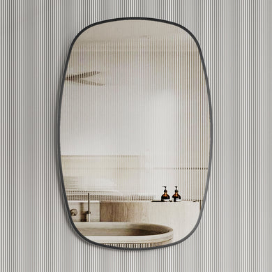 *Clearance* Riri Oblong 600mm x 900mm Framed Mirror, Matte Black Frame
