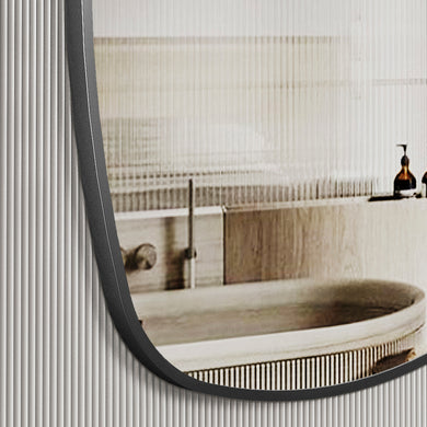 *Clearance* Riri Oblong 500mm x 900mm Framed Mirror, Matte Black Frame