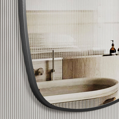 *Clearance* Riri Oblong 600mm x 900mm Framed Mirror, Matte Black Frame