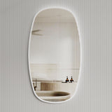 Riri Oblong 500mm x 900mm Framed Mirror, Matte White Frame