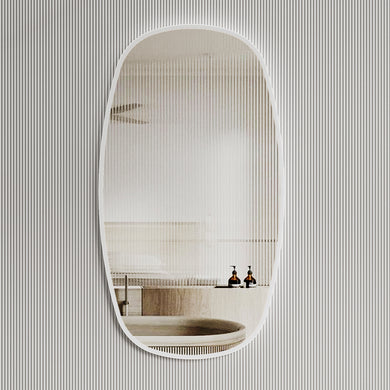 *Clearance* Riri Oblong 500mm x 900mm Framed Mirror, Matte White Frame
