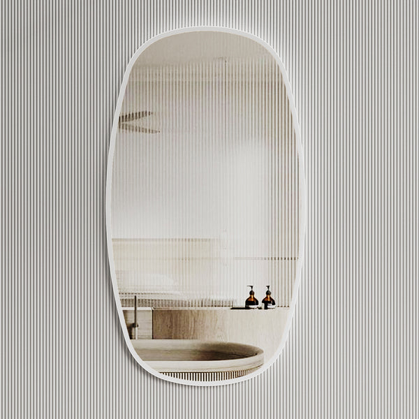 Riri Oblong 500mm x 900mm  Mirror with Matte White Frame