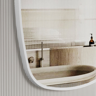 *Clearance* Riri Oblong 500mm x 900mm Framed Mirror, Matte White Frame