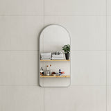 Arco Arch 400mm x 800mm Framed Mirror, Brushed Nickel Frame