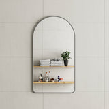 Arco Arch 550mm x 1000mm Framed Mirror, Brushed Gunmetal Frame