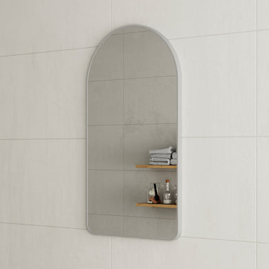 *Clearance* Arco Arch 550mm x 1000mm Framed Mirror, Brushed Nickel Frame