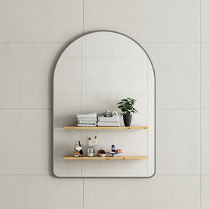 Arco Arch 700mm x 1000mm Framed Mirror, Brushed Gunmetal Frame