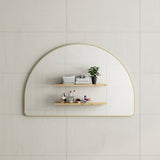 *Clearance* Arco Arch 1200mm x 800mm Mirror with Brushed Brass Gold Frame