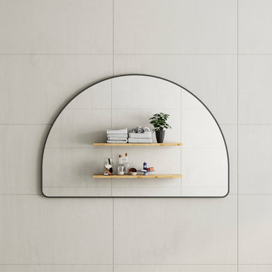 *Clearance* Arco Arch 1200mm x 800mm Framed Mirror, Matte Black Frame
