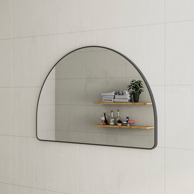 *Clearance* Arco Arch 1200mm x 800mm Framed Mirror, Matte Black Frame