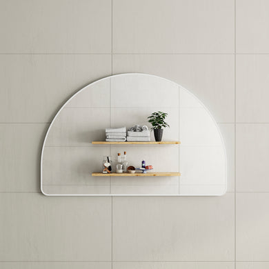 *Clearance* Arco Arch 1200mm x 800mm Framed Mirror, Matte White Frame